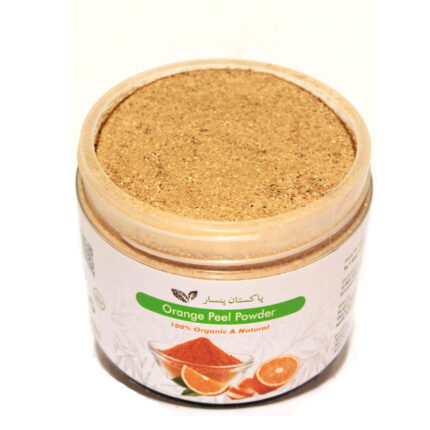Pakistan Pansar pure Orange Peel Powder in a pack, rich in Vitamin C for skin whitening, brightening, and a natural glow